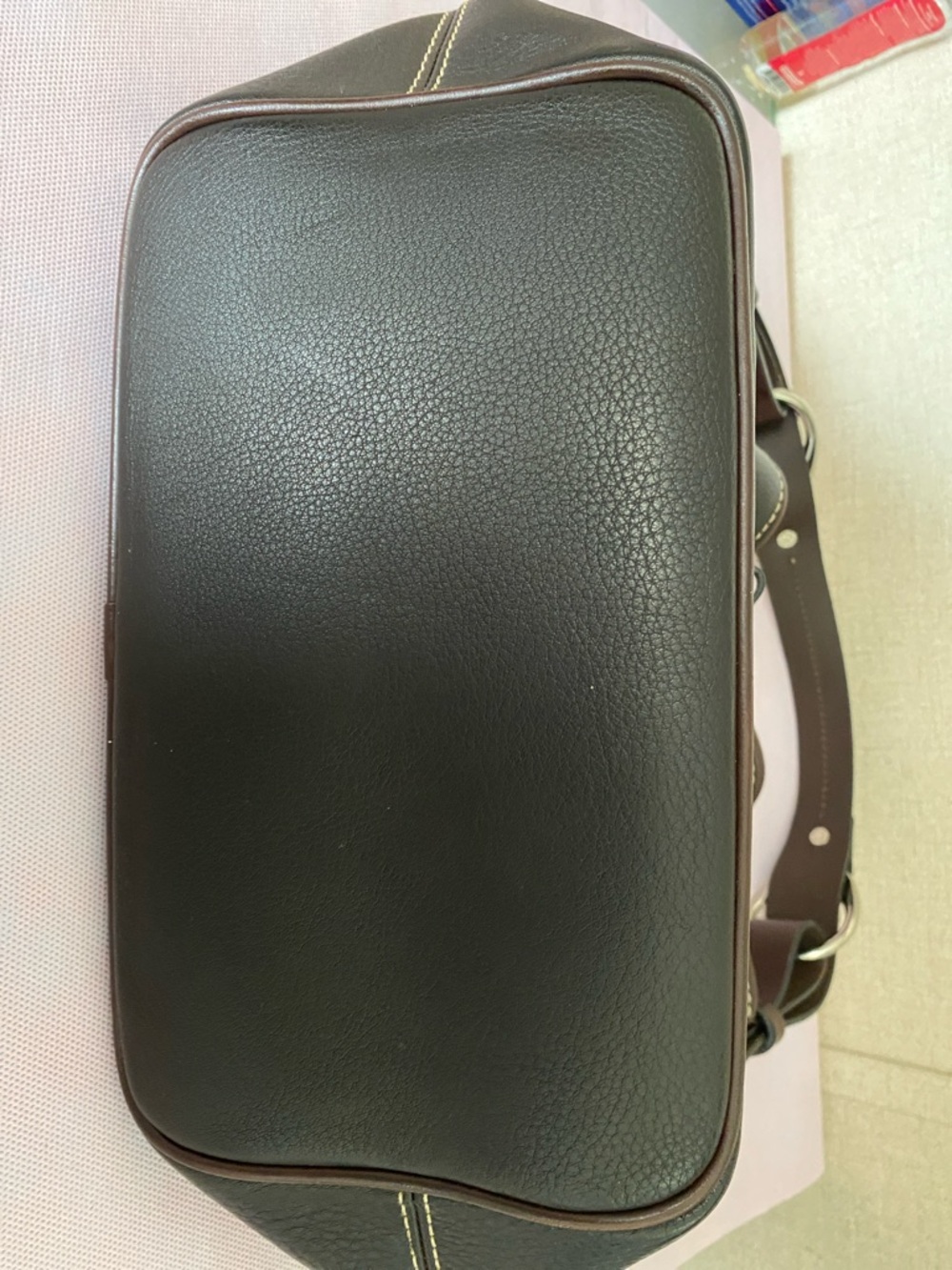 Dooney & Bourke Brown Leather Drawstring Shoulder Bag 🤎🩶 - Picture 12 of 13